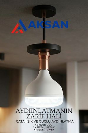 CT-4155 Kristal Torch LED Ampul 55W 6100 Lümen 6400K Beyaz Işık E27 Duy Sanayi Tipi Güçlü Aydınlatma
