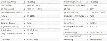 Cata 15W-20W Led Ampul G-95 Glop 3200K Gün Işığı CT-4235