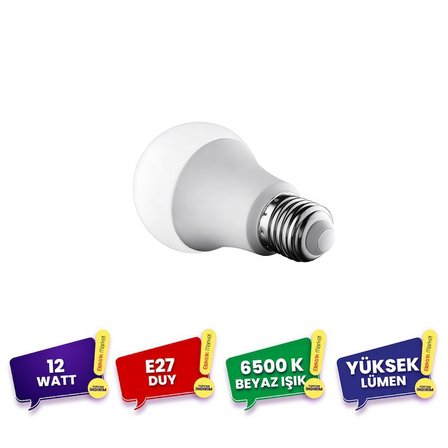 Cata 12W Led Ampul E27 Duy 6500K Beyaz Işık CT-4266