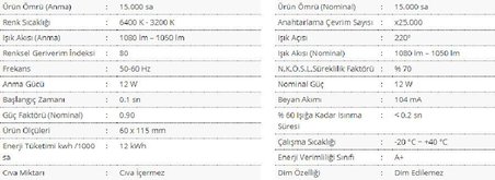 Cata 12W Led Ampul E27 Duy 3200K Gün Işığı CT-4266