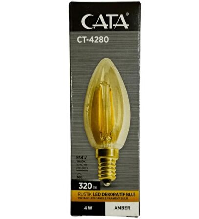 Asyagrup Cata 4w Rustik Led Filament Ampul - Amber Renk - 6 Adet