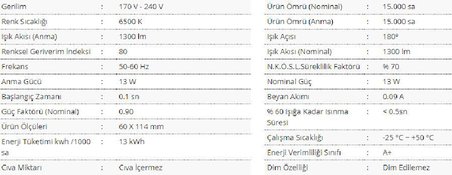 Cata 15W Led Ampul  Beyaz Işık E27 Duylu CT-4329B