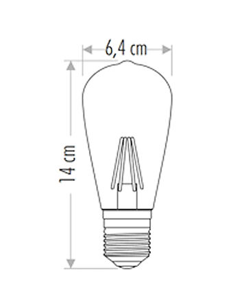 Cata CT-4353 - 8W 6500K Beyaz Işık | LED Filament Rustik Ampul - E27