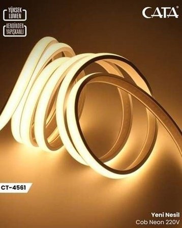 Cata 220V 6400K Beyaz Işık Yüksek Lümen Cob Neon Led Aydınlatma CT-4561B