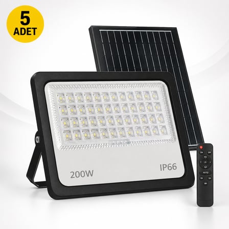 cata 200w solar led sokak projektör ct-4649 beyaz işık 5 adet