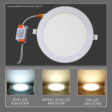 Cata 12 Watt Sıva Altı Led Panel Spot 3000K Gün Işığı CT-5147G