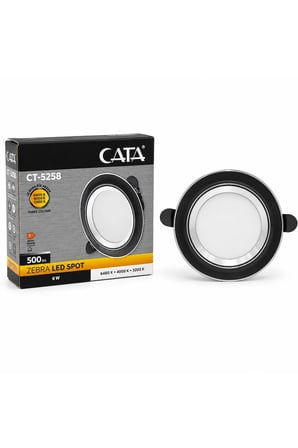 CT-5258V Zebra LED Spot 6W 3 Renk Siyah Kasa 3 ADET