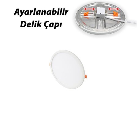 Cata 15 Watt Ayarlanabilir Plus Slim Panel Led Armatür 6400K Beyaz Işık CT-5647B