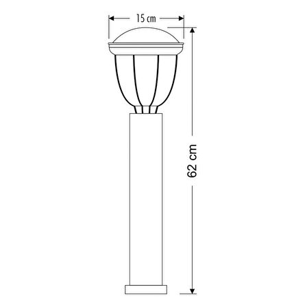 Asyagrup Cata ( Torino ) 62cm Bahçe Armatürü / Setüstü - Siyah Gövde