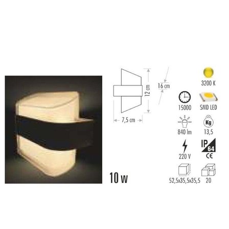 Cata 7w 3200 Kelvin Gün Işığı Gozo Modern Led Aplik CT-7044
