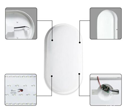 Asyagrup Cata ( Pisa ) 25w Sıva Üstü Led Duvar Aplik / Beyaz Işık 