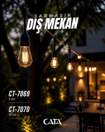 Cata 5 MT 5 Ad. E27 DUY - Eklenebilir -  Sarmaşık Dış Mekan Armatür CT-7069(AMPUL HARİÇTİR).