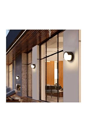 Asyagrup Cata ( Bora ) 7w Yuvarlak Modern Led Aplik / Siyah Kasa - Günışığı