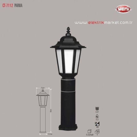 Cata E27 Bahçe Armatürü Parma CT-7112(AMPUL HARİÇTİR).