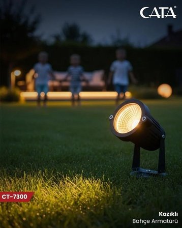 Cata 7W Kazıklı Led Bahçe Aydınlatma 3200K Gün Işığı CT-7300