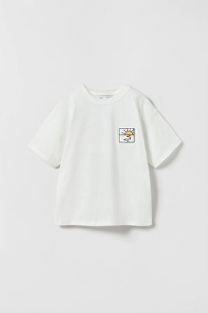  Sea Breeze Sunny Day California Yazılı Güneş Tasarım Baskılı Beyaz Çocuk T-Shirt