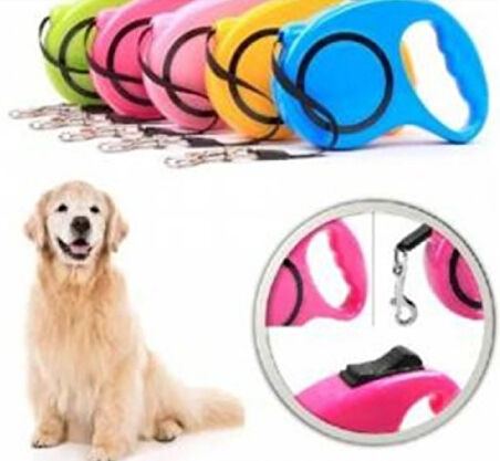 Otomatik Uzayan Köpek Tasması 3 Metre (SARI)