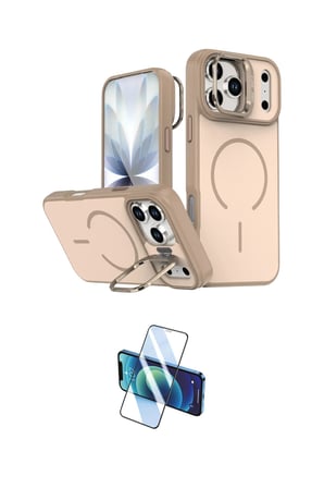 Apple Uyumlu iPhone  Pro Max Kılıf Çekirdek Klasik İkili Koruma Seti