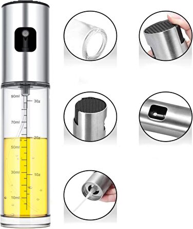 CoolToolls Pişirme için Yağ Püskürtücü,100ml Zeytinyağı Püskürtücüsü,Hava Fritözü için Yağ Püskürtücüsü