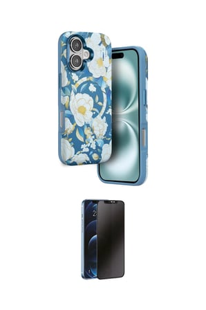 Apple Uyumlu iPhone  Kılıf Siluet Doku İkili Koruma Seti