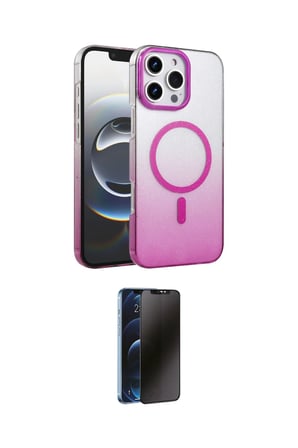 Apple Uyumlu iPhone  Pro Max Kılıf Ahenk Doku Özel Seri İkili Koruma Seti