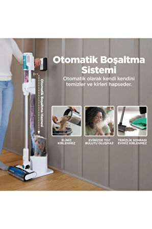 Clean & Empty Auto-Empty Sistemli Şarjlı Dikey Süpürge 1,3 L - BU3521EU - Shark Ninja