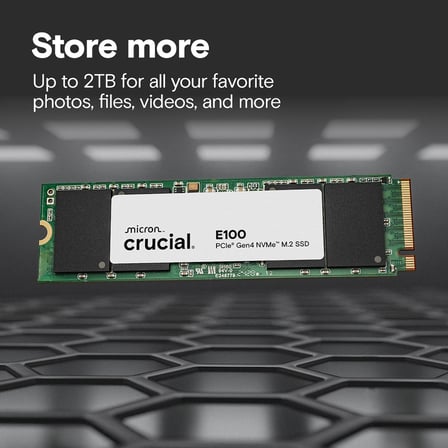 CRUCIAL 2TB E100 CT2000E100SSD8 5000-4500MB/s M2 NVME GEN4 Disk
