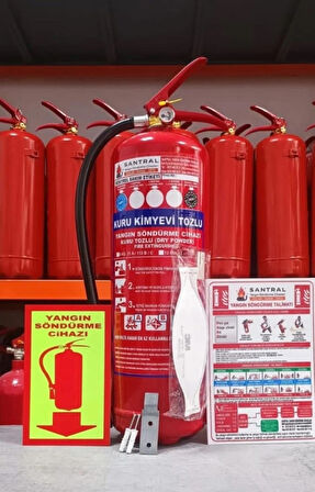 6  KG ABC KKT YANGIN SÖNDÜRME CİHAZI 3M N95 MASKE ASKI APARATI KULLANMA TALİMATI VE FOSFORLU LEVHA DAHİL