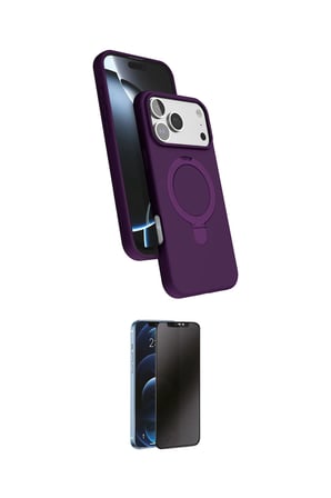 Apple Uyumlu iPhone  Pro Max Kılıf İz Işık Koleksiyonu İkili Koruma Seti