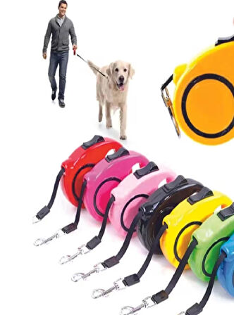 Makaralı Otomatik Köpek Tasması 5 Metre
