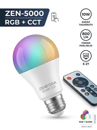 9W RGB LED Ampul Kumandalı E27 Duy Renkli Işık 16 Renk Değişimli  Akıllı Led Ampul 800lm 220V Uzaktan Kumandalı Dekoratif Aydınlatma