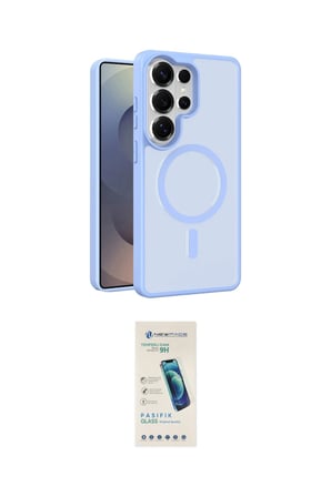 Samsung Uyumlu Galaxy S Ultra Kılıf Siluet Minimal Prime İkili Koruma Seti