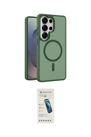 Samsung Uyumlu Galaxy S Ultra Kılıf Siluet Minimal Prime İkili Koruma Seti