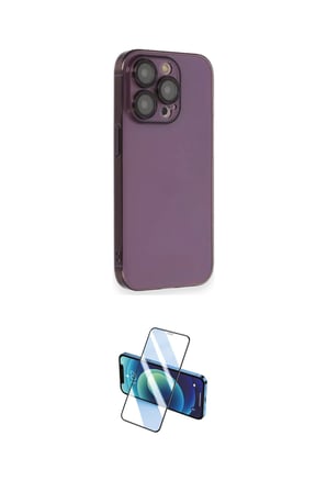 Apple Uyumlu iPhone  Pro Max Kılıf Siluet Minimal Özel Seri İkili Koruma Seti