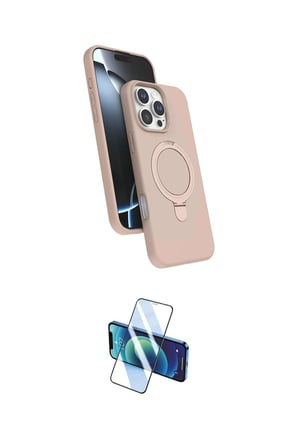 Apple Uyumlu iPhone  Pro Max Kılıf İz Işık Koleksiyonu İkili Koruma Seti
