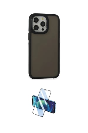Apple Uyumlu iPhone  Pro Max Kılıf Eksen Işık İkili Koruma Seti