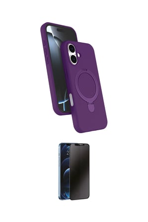 Apple Uyumlu iPhone  Kılıf İz Işık Koleksiyonu İkili Koruma Seti