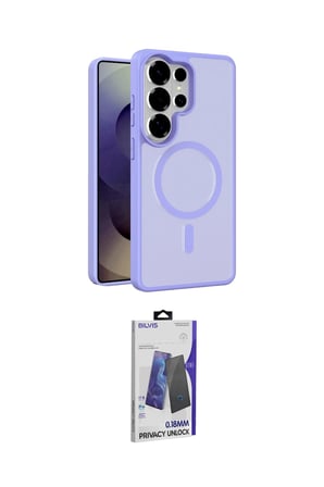 Samsung Uyumlu Galaxy S Ultra Kılıf Siluet Minimal Prime İkili Koruma Seti