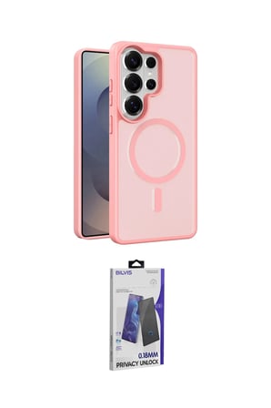 Samsung Uyumlu Galaxy S Ultra Kılıf Siluet Minimal Prime İkili Koruma Seti