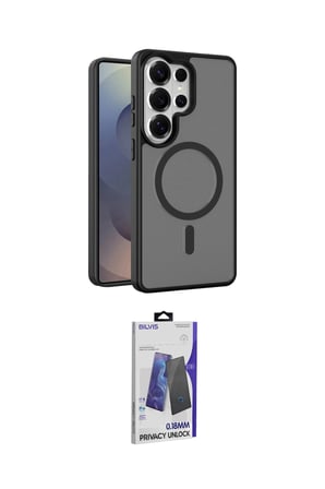 Samsung Uyumlu Galaxy S Ultra Kılıf Siluet Minimal Prime İkili Koruma Seti