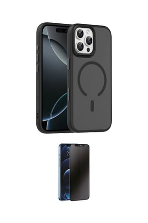 Apple Uyumlu iPhone  Pro Max Kılıf Doruk Form Serisi İkili Koruma Seti