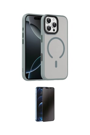 Apple Uyumlu iPhone  Pro Max Kılıf Doruk Form Serisi İkili Koruma Seti