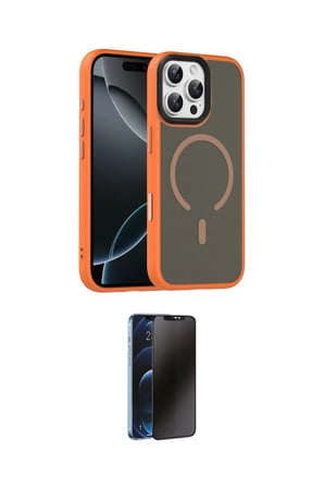 Apple Uyumlu iPhone  Pro Max Kılıf Doruk Form Serisi İkili Koruma Seti