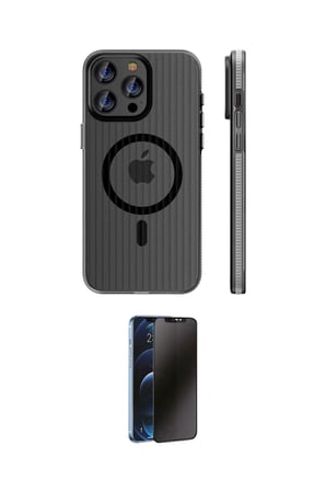 Apple Uyumlu iPhone  Pro Max Kılıf Pusula Minimal Koleksiyonu İkili Koruma Seti