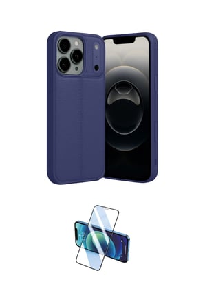 Apple Uyumlu iPhone  Pro Max Kılıf Doruk Klasik Özel Seri İkili Koruma Seti