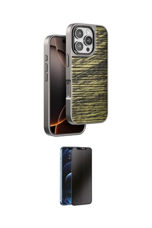 Apple Uyumlu iPhone  Pro Max Kılıf Atlas Minimal Özel Seri İkili Koruma Seti