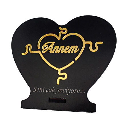 Anneler İçin Ahşap Kalp Dekor Seni Çok Seviyoruz Yazılı Hediye