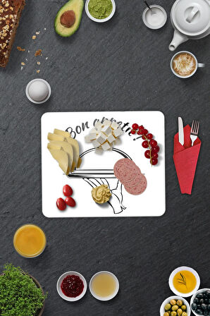 Cam Tabak - Kahvaltı Tabağı - Pasta Tabağı | 2'li Takım | Bon Appetit - Servis | 29cm x 34cm