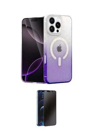 Apple Uyumlu iPhone  Pro Max Kılıf Eksen Minimal Özel Seri İkili Koruma Seti
