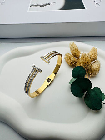 Charmlı Ajda Bilezik Z Harfi  (Gold) 6,7mm 22075